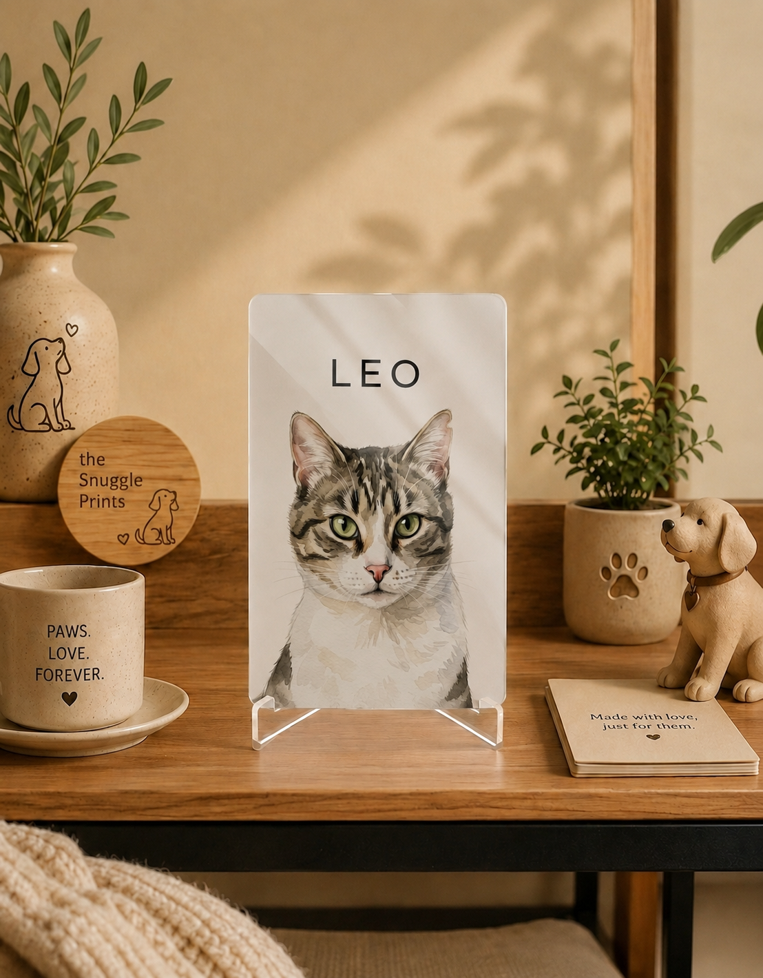 Custom Pet Portrait — Acrylic Stand 4 × 6
